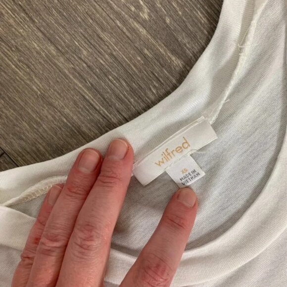 Aritzia Wilfred Babydoll Top Peplum Ruffle hem Sleeveless White Size XS - Picture 6 of 8